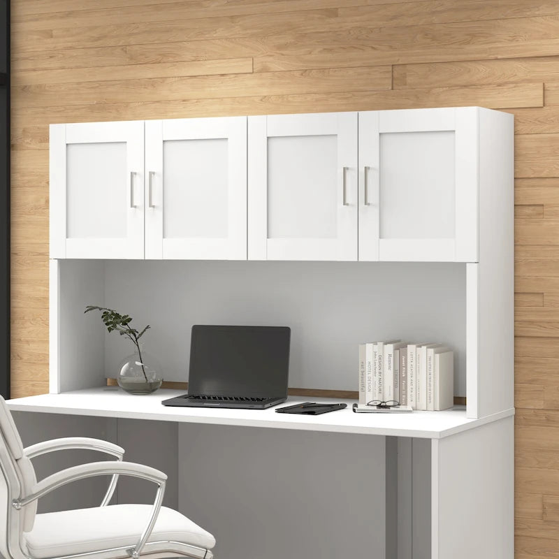 Dessus de bureau mural 72 W avec 4 portes de style Shaker et rangement