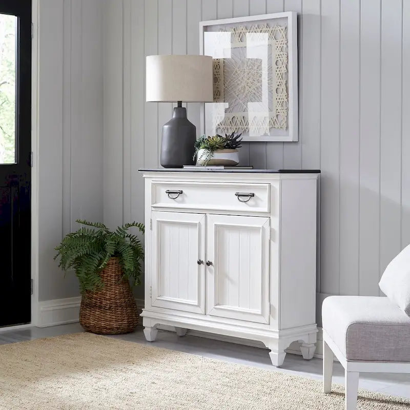 Console de Hall Accent Haut de Gamme Blanc Charbon de Bois Brossé avec Rangement