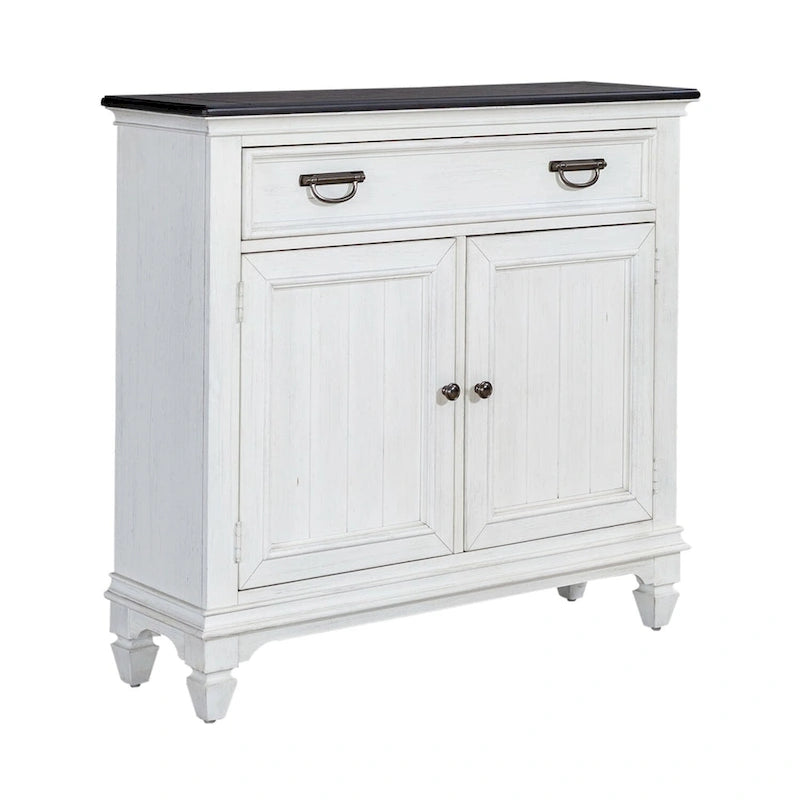 Console de Hall Accent Haut de Gamme Blanc Charbon de Bois Brossé avec Rangement