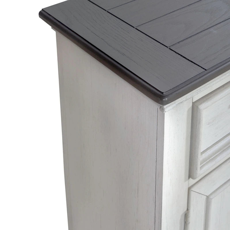 Console de Hall Accent Haut de Gamme Blanc Charbon de Bois Brossé avec Rangement
