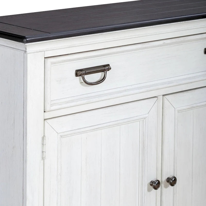 Console de Hall Accent Haut de Gamme Blanc Charbon de Bois Brossé avec Rangement
