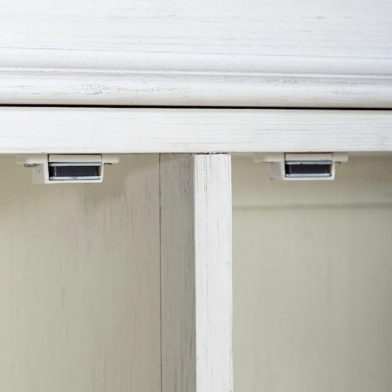 Console de Hall Accent Haut de Gamme Blanc Charbon de Bois Brossé avec Rangement