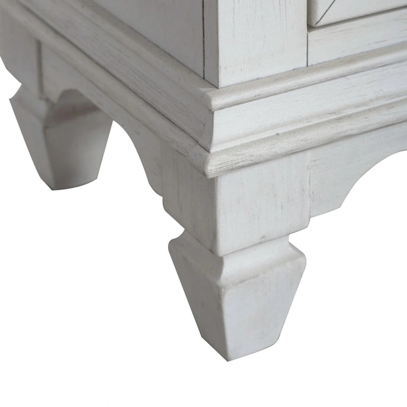 Console de Hall Accent Haut de Gamme Blanc Charbon de Bois Brossé avec Rangement