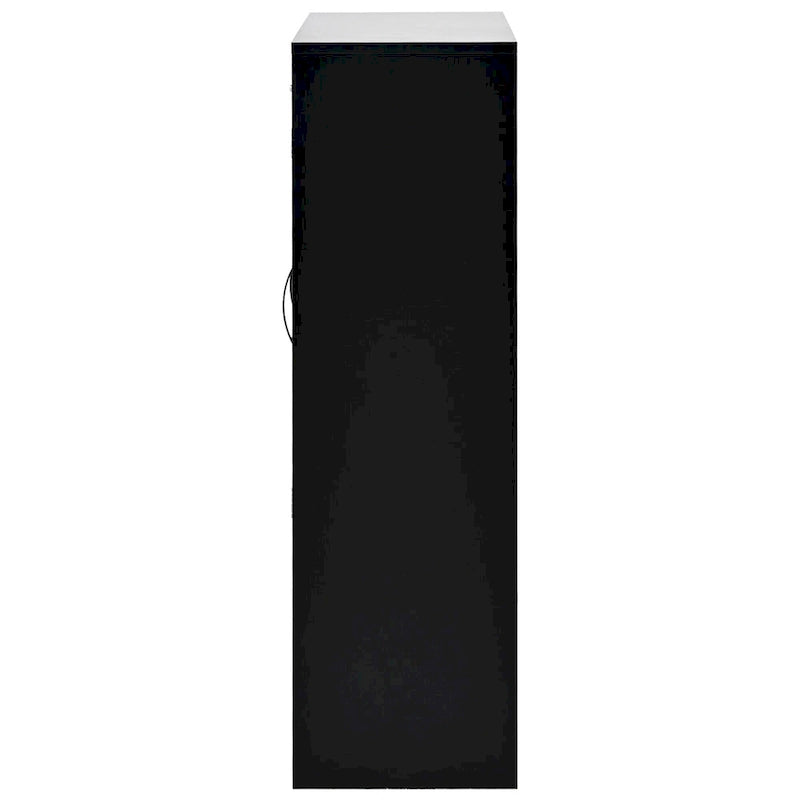 Meuble à chaussures d'entrée noir avec étagères réglables et tiroir de rangement