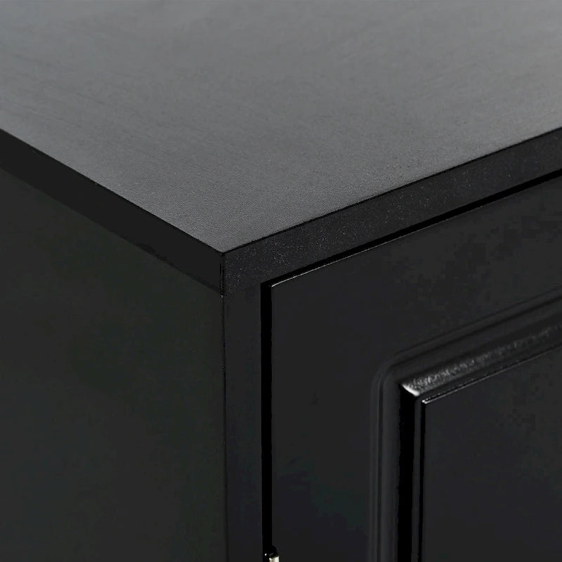 Meuble à chaussures d'entrée noir avec étagères réglables et tiroir de rangement