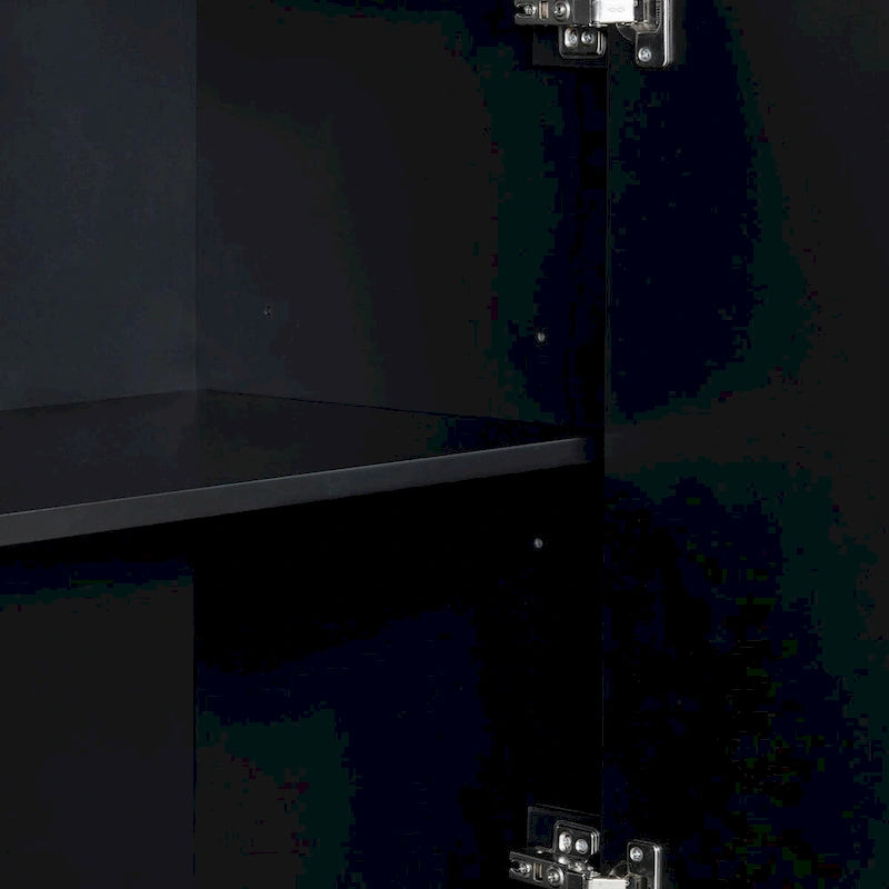 Buffet à motif triangulaire géométrique à quatre portes avec pieds en métal doré