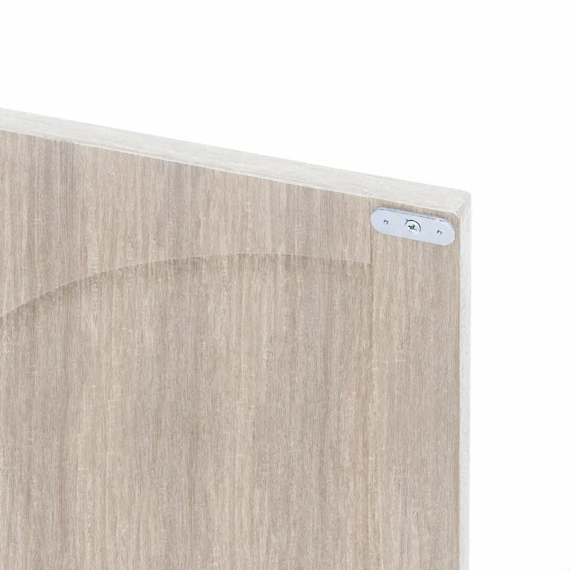 Meuble de rangement en rotin style bohème avec portes cintrées et étagères réglables Noir naturel