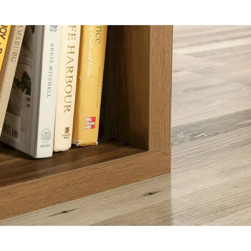 Bibliothèque de rangement 9 cases avec étagères ouvertes, finition chêne Mystic