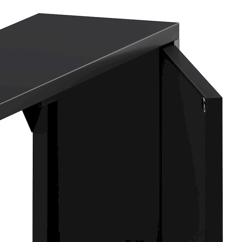 Armoire de rangement murale à miroir double porte noire verte rétro