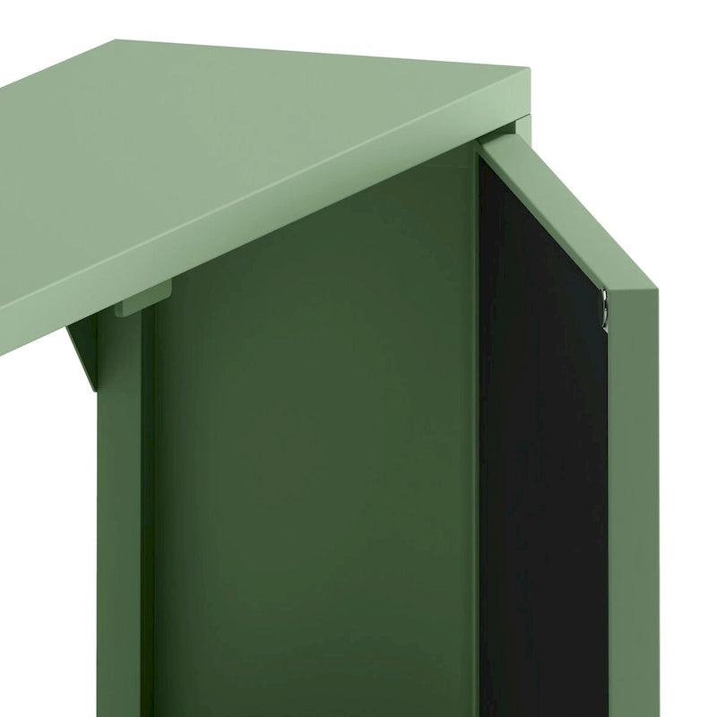 Armoire de rangement murale à miroir double porte noire verte rétro