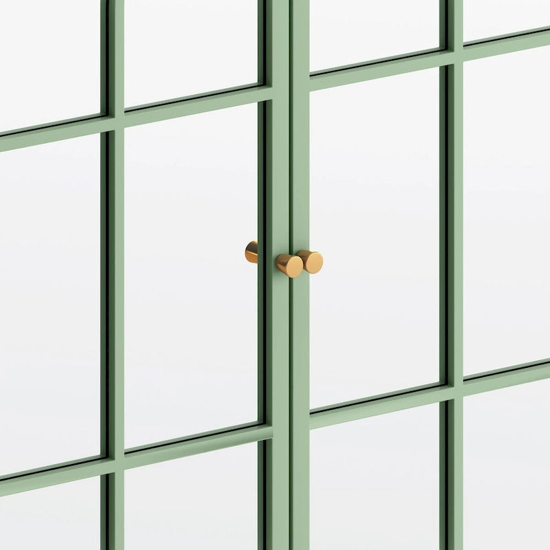Armoire de rangement murale à miroir double porte noire verte rétro