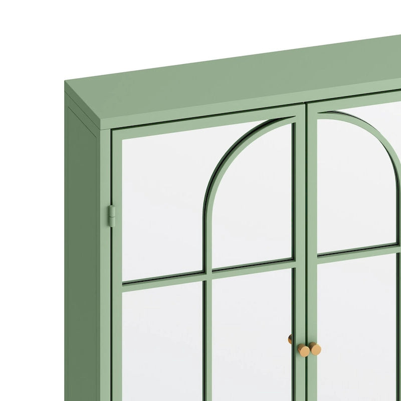 Armoire de rangement murale à miroir double porte noire verte rétro