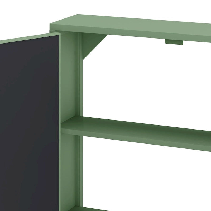 Armoire de rangement murale à miroir double porte noire verte rétro